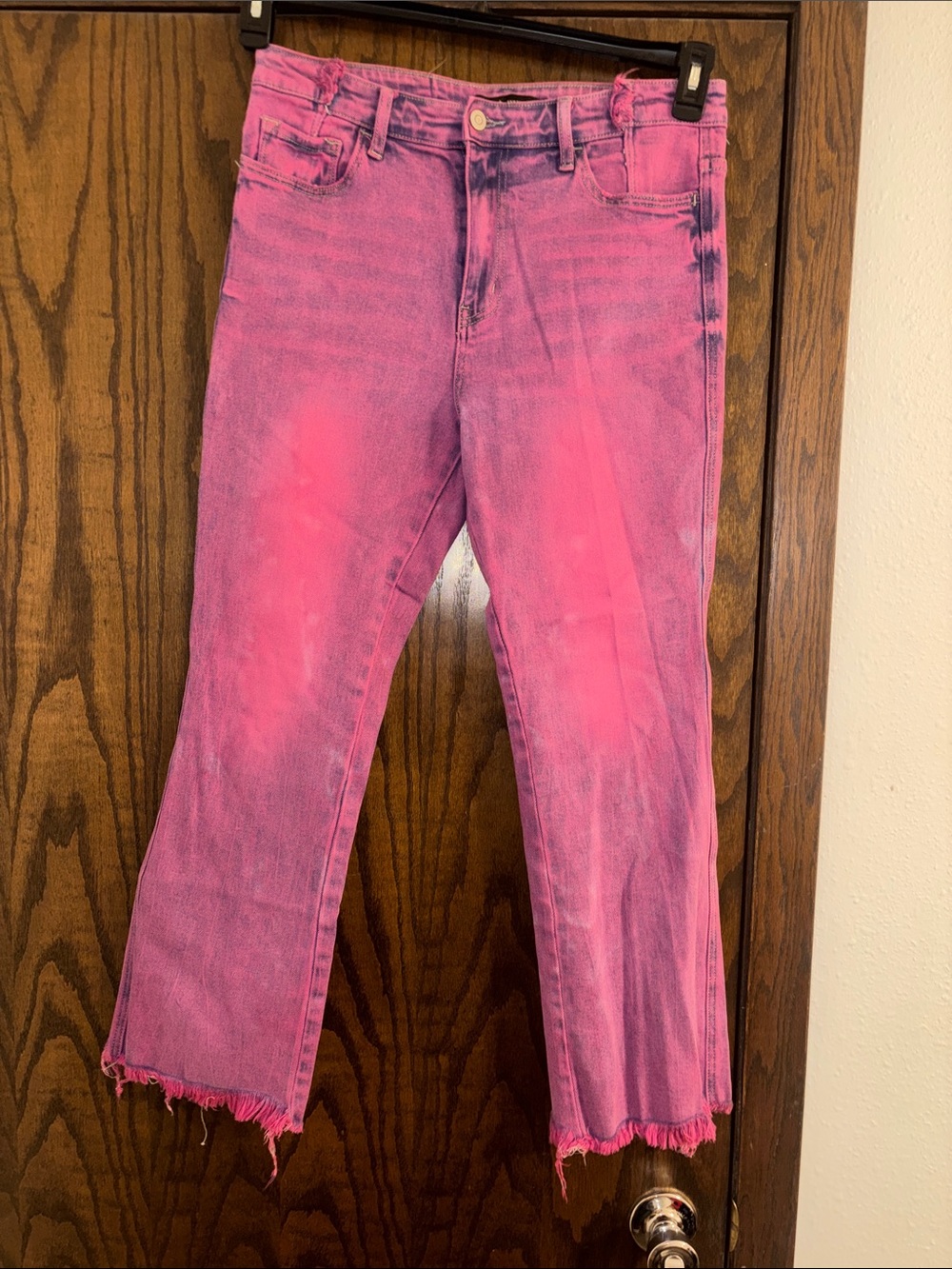Flying Monkey High Rise Cropped Distressed Flare Jeans size 30